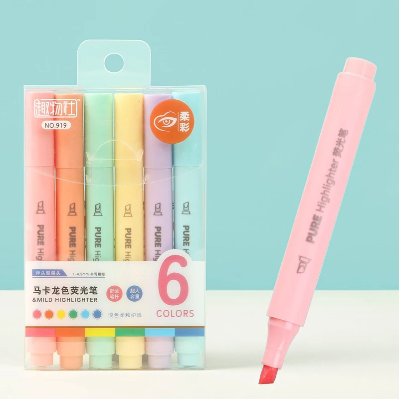 Pastel Highlighter Set Double Ended - Набор из 6 маркеров-выделителей в пастельных